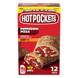 Hot Pockets Pepperoni Pizza Crispy Crust Frozen Snacks, Pizza Snacks Made with Mozzarella Cheese, 54 Oz, 12 Count Frozen Sandwiches