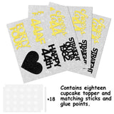 18pcs Black Gold Glitter Dessert Cupcake Pick for Straight Outta 1982 Cheer to 44 Years Old Theme Decor Supplies Happy 44th Birthday Party Decoration