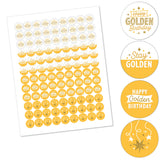 Big Dot of Happiness Golden Birthday - Happy Birthday Party Round Candy Sticker Favors - Labels Fit Chocolate Candy (1 Sheet of 108)