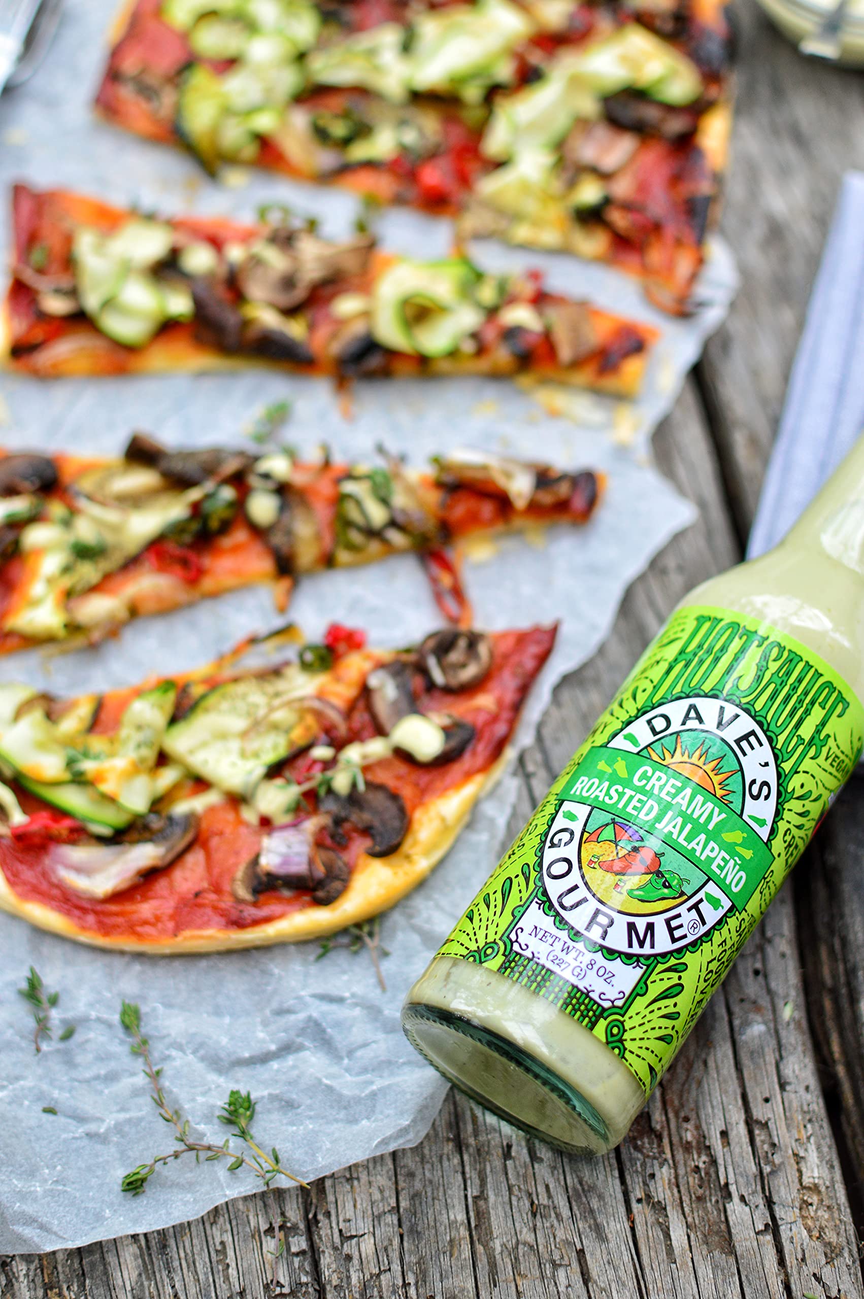Dave's Gourmet Creamy Roasted Jalapeno Sauce -Medium Heat For Salads, Dips, Dressings- 1 Bottle