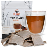Alaska Chaga Tea - 30 Bleach Free Tea Bags - Organic, Wild Harvested, Caffeine-Free - Supports Immune System (30)