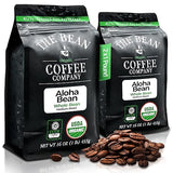 The Bean Organic Coffee Company Aloha Bean (Hawaiian Hazelnut), Medium Roast, Whole Bean Coffee, 16-Ounce Bags (Pack of 2)