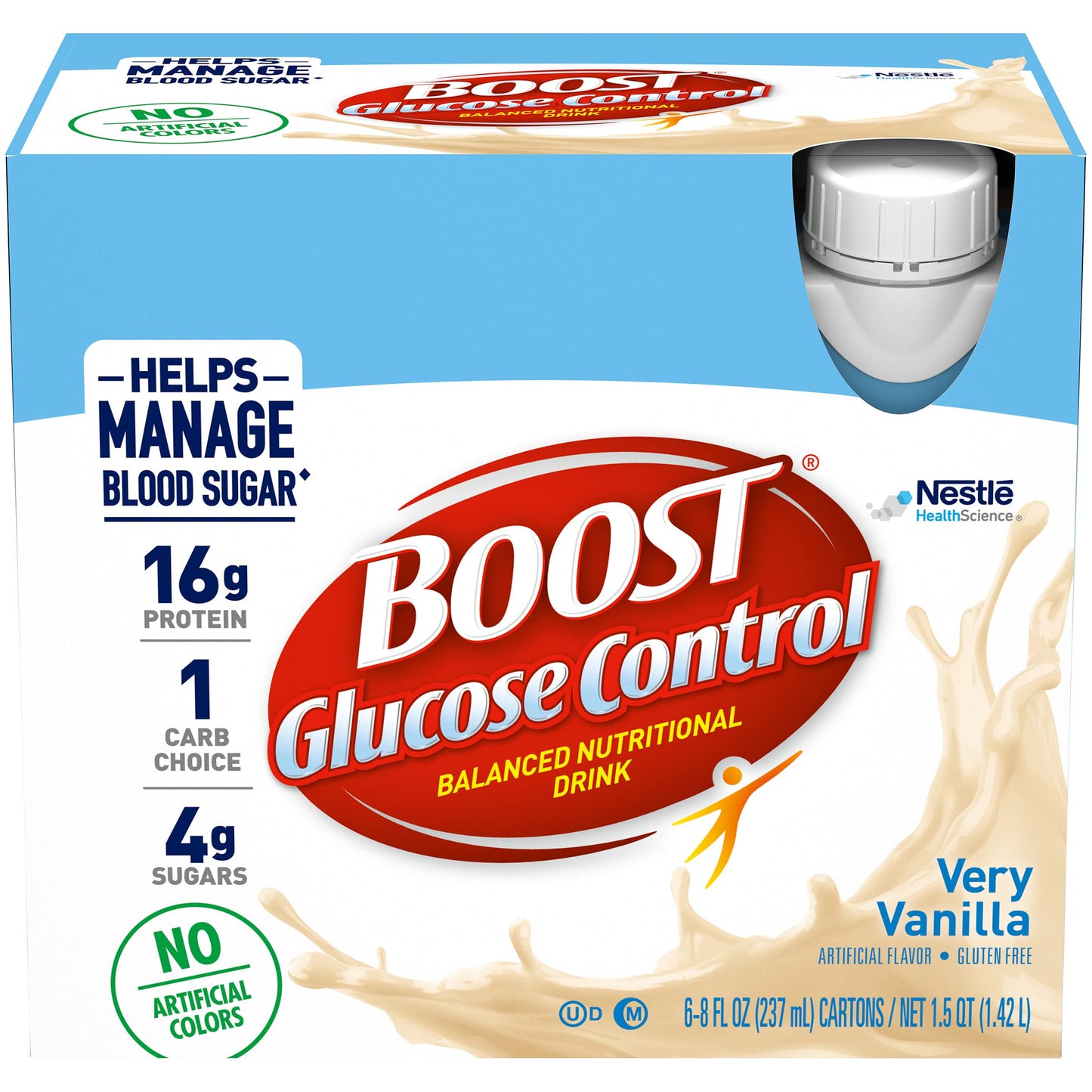 Boost Glucose Control Balanced Nutritional Drink, Vanilla Delight, 8 oz, 6 CT (Pack of 1)