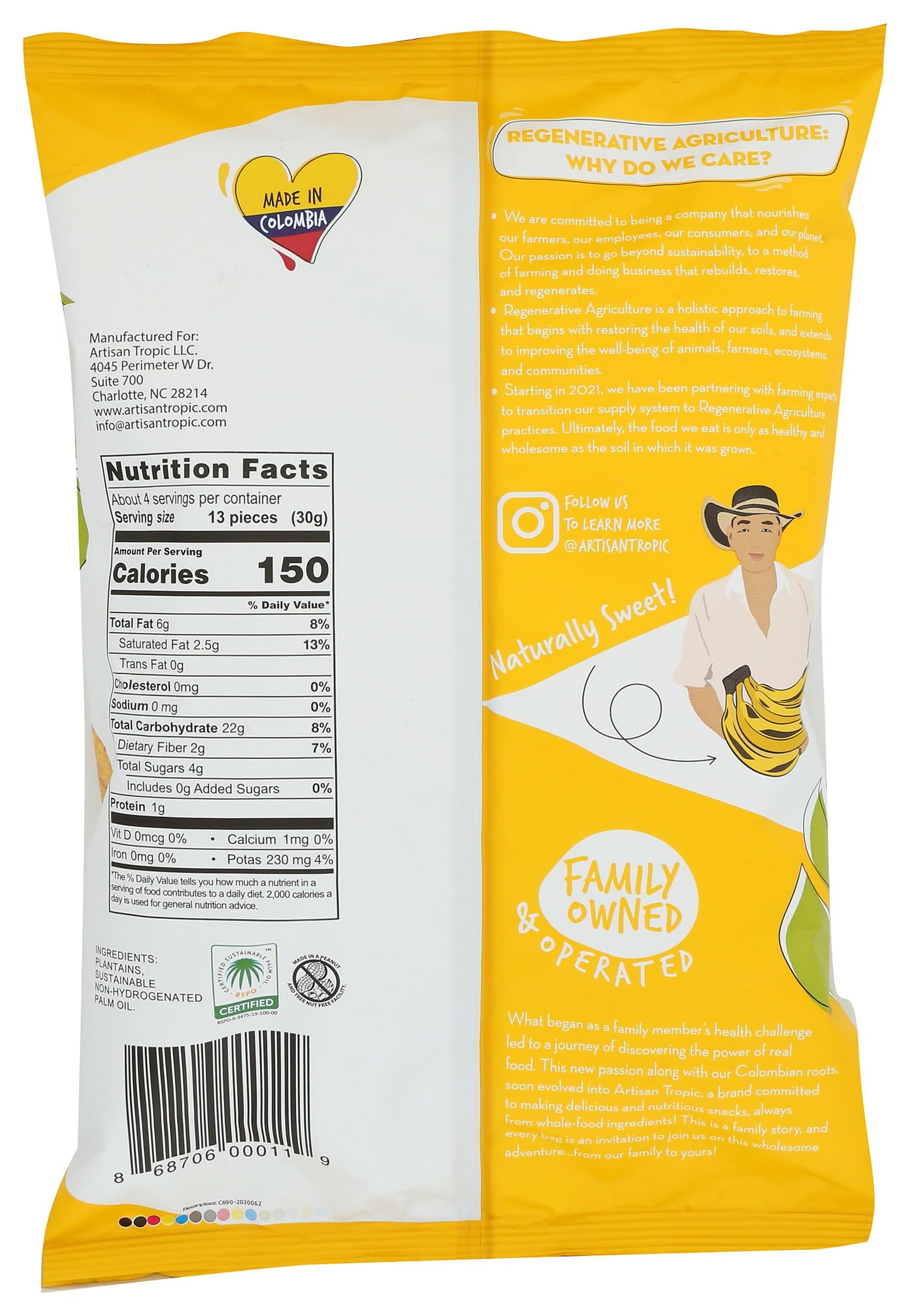 ARTISAN TROPIC Sweet Plantain Chips, 4.5 OZ