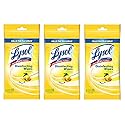 Lysol Disinfecting Wipes To-Go Pack, Lemon Scent, 15 Count (Pack of 3)