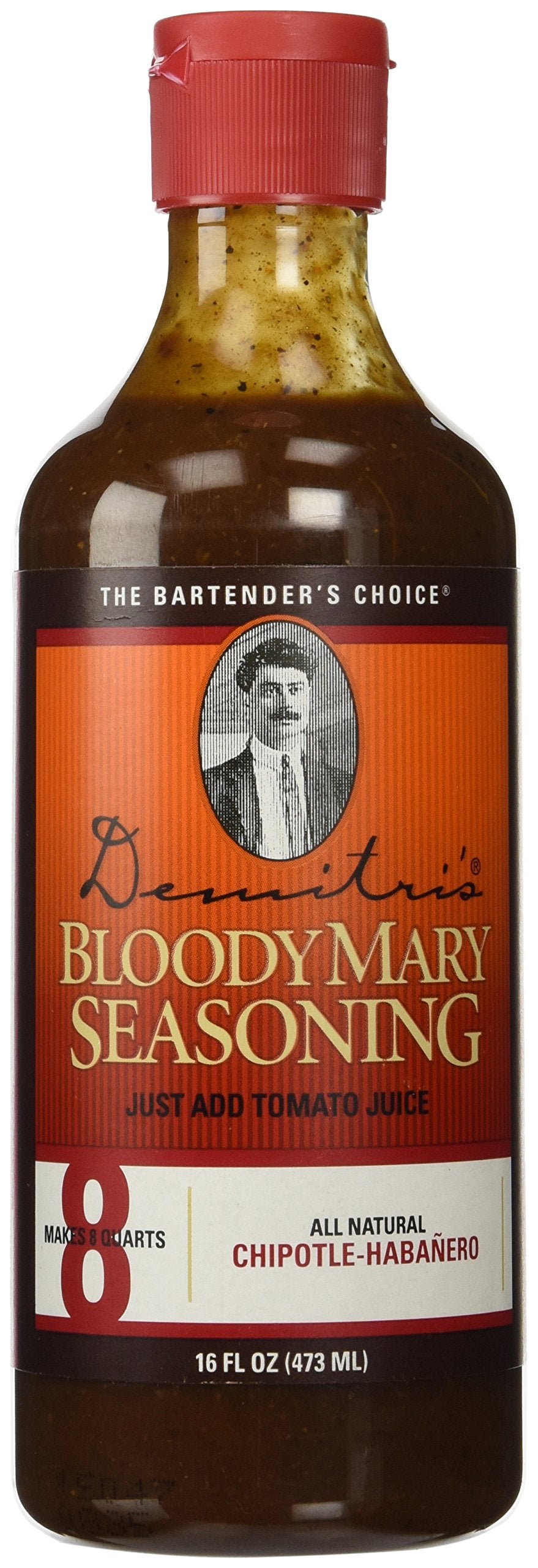 Demitri’s Chipotle Habañero Bloody Mary Seasoning - Spicy Cocktail Drink Mix - Gluten Free Bloody Mary Mix - Tequila and Vodka Mixers - Bold Flavor