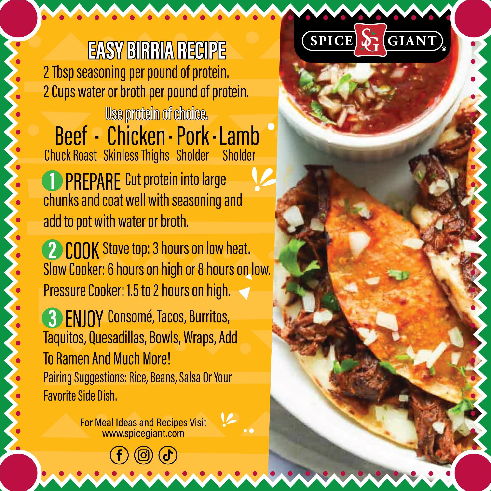 Mexican Birria Seasoning 5 oz | Mexican Spice | All Purpose, Beef, Chicken, Pork & More Seasoning | Tacos | Burritos | Fajitas | Consome I Authentic