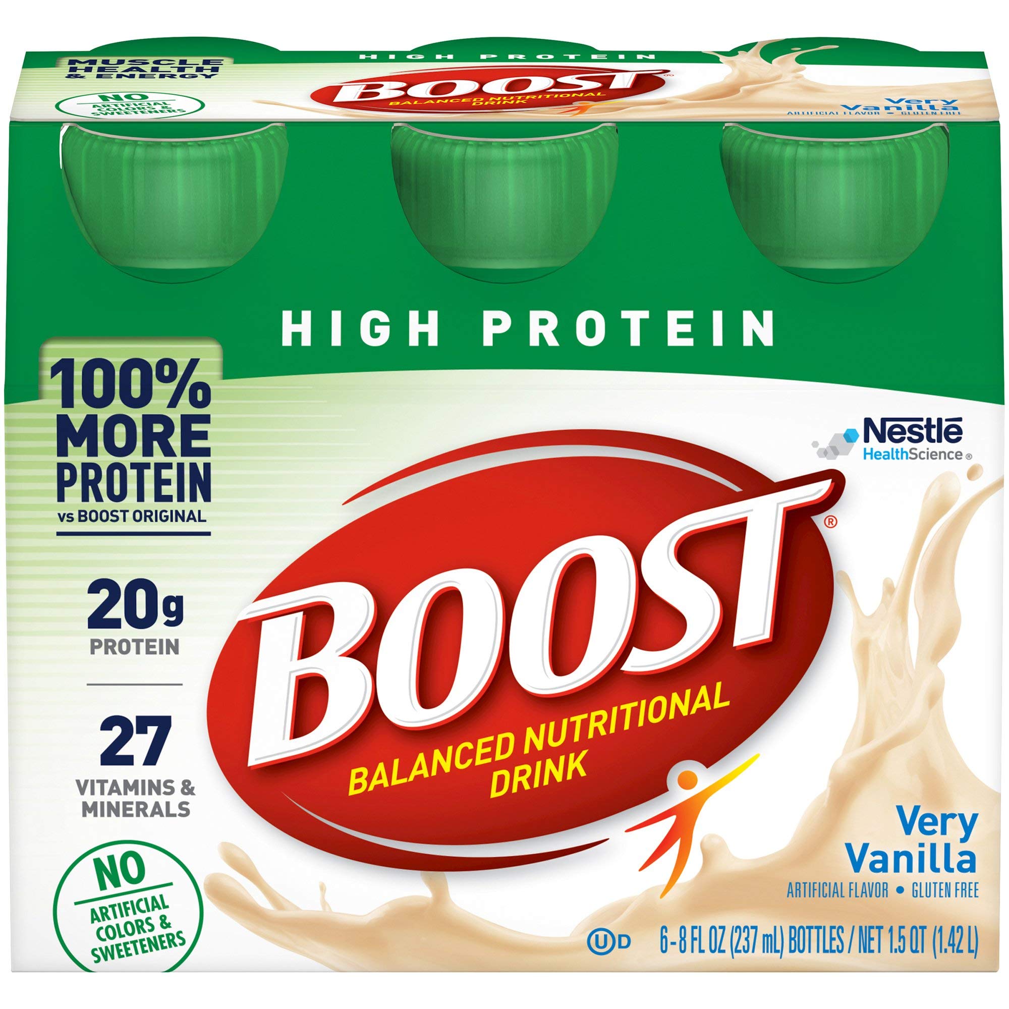 BOOST High Protein Balanced Nutritional Drink, Very Vanilla, 8 Ounce Bottle (Pack of 24)