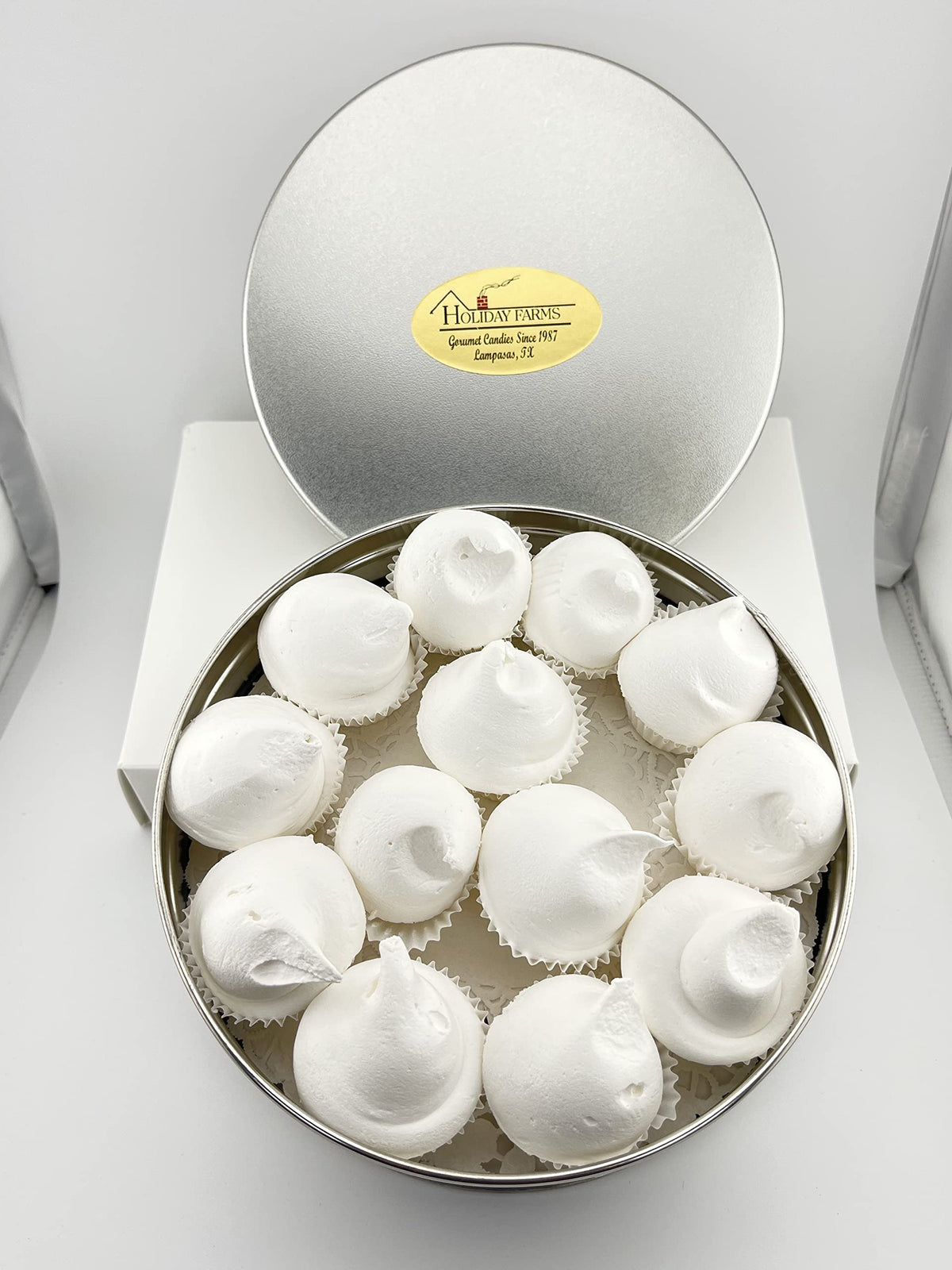 Small Divinity Gift Tin (Without Pecans) 10-12 Pieces, Old Fashioned Divinity, Just Like Home Made