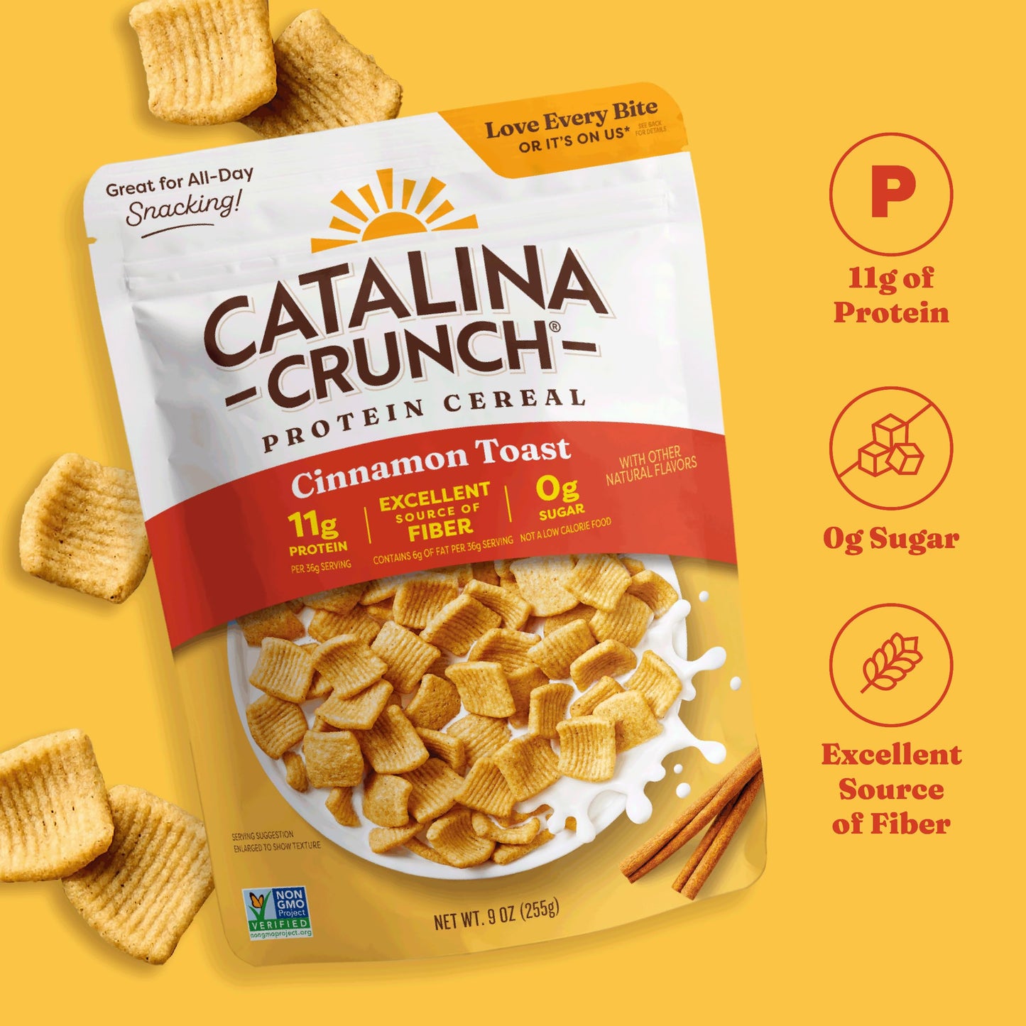 Catalina Crunch Protein Cereal, Cinnamon Toast, 9 oz Bag (Pack of 1)