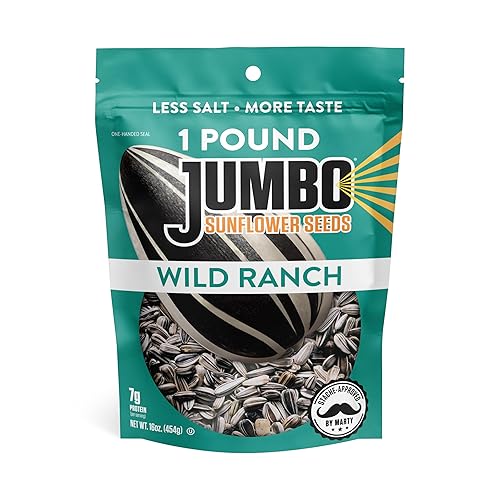 JUMBO SUNFLOWER SEEDS, Ranch, 16-Ounce (Pack of 6)