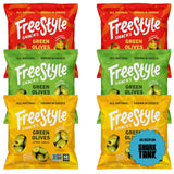 Freestyle Snacks Olive Snack Packs - As Seen on Shark Tank - Single Serve - Fresh Pitted Green Olives, Grown in Greece, All Natural, Non-GMO