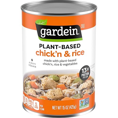 Gardein Plant-Based Chick'n & Rice Soup, Vegan, 15 oz