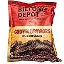 Biltong Depot Crown Drywors - 1lb (16oz) | Air-Dried Beef Snack Sticks | High Protein | Paleo and Keto Friendly | Zero Sugar | Gluten Free | No