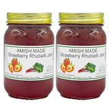 Amish Strawberry Rhubarb Jam - Two 16 Oz Jars