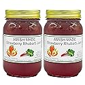Amish Strawberry Rhubarb Jam - Two 16 Oz Jars