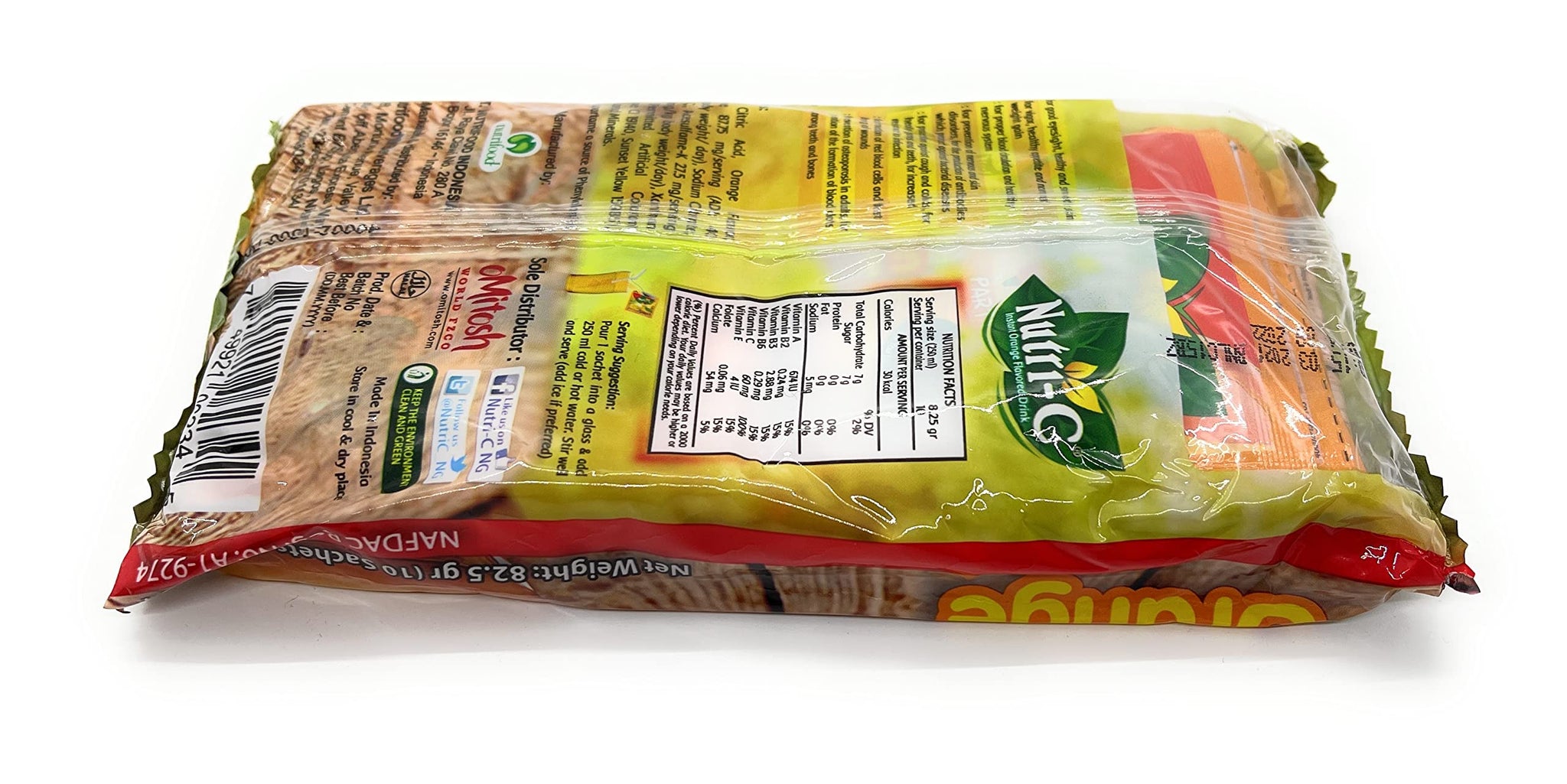 NutriC Nutri C - Nigerian Orange Drink Mix (10 Sachets)
