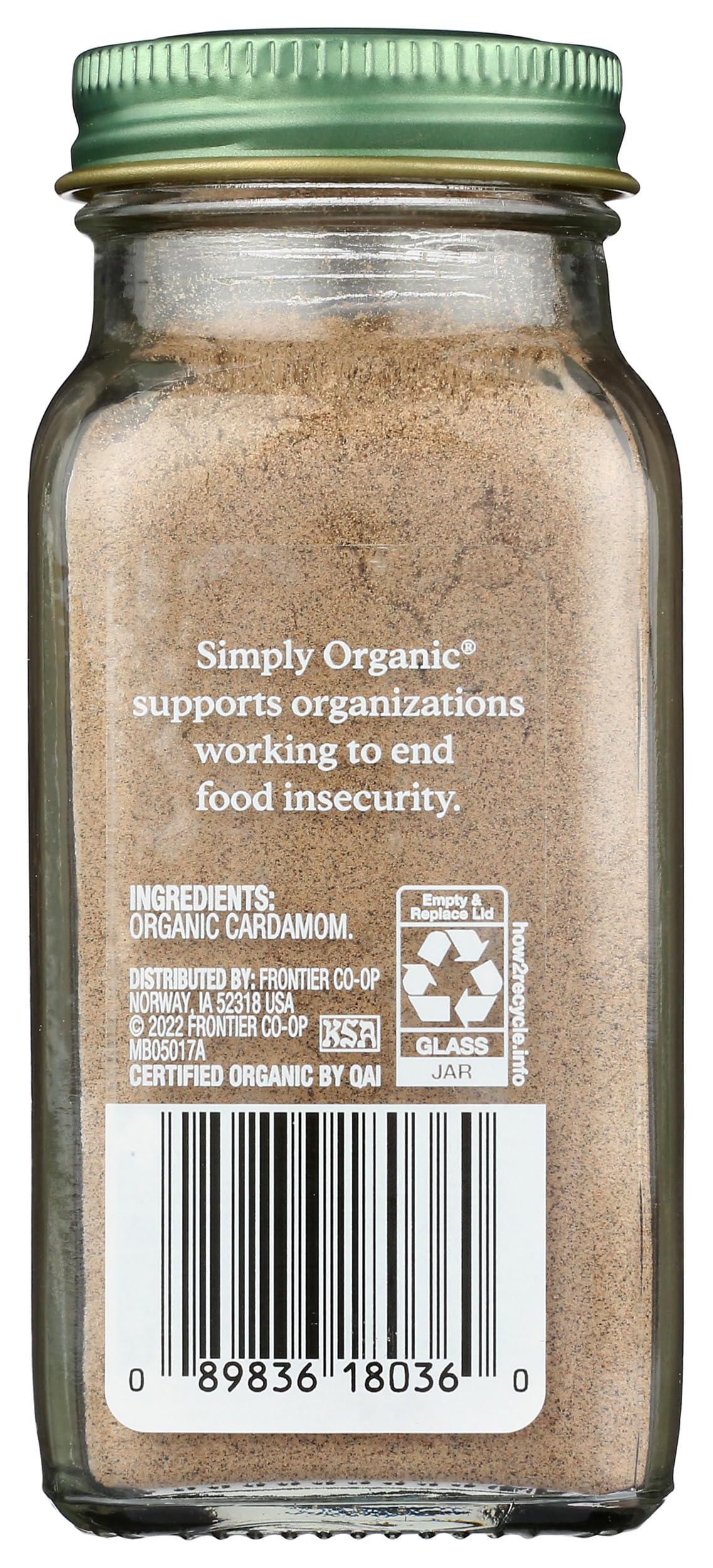 Simply Organic Cardamom, 2.82 Ounce, Certified Organic & Kosher, Aromatic, Subtly Spicy-Sweet, No ETO, Non Irradiated