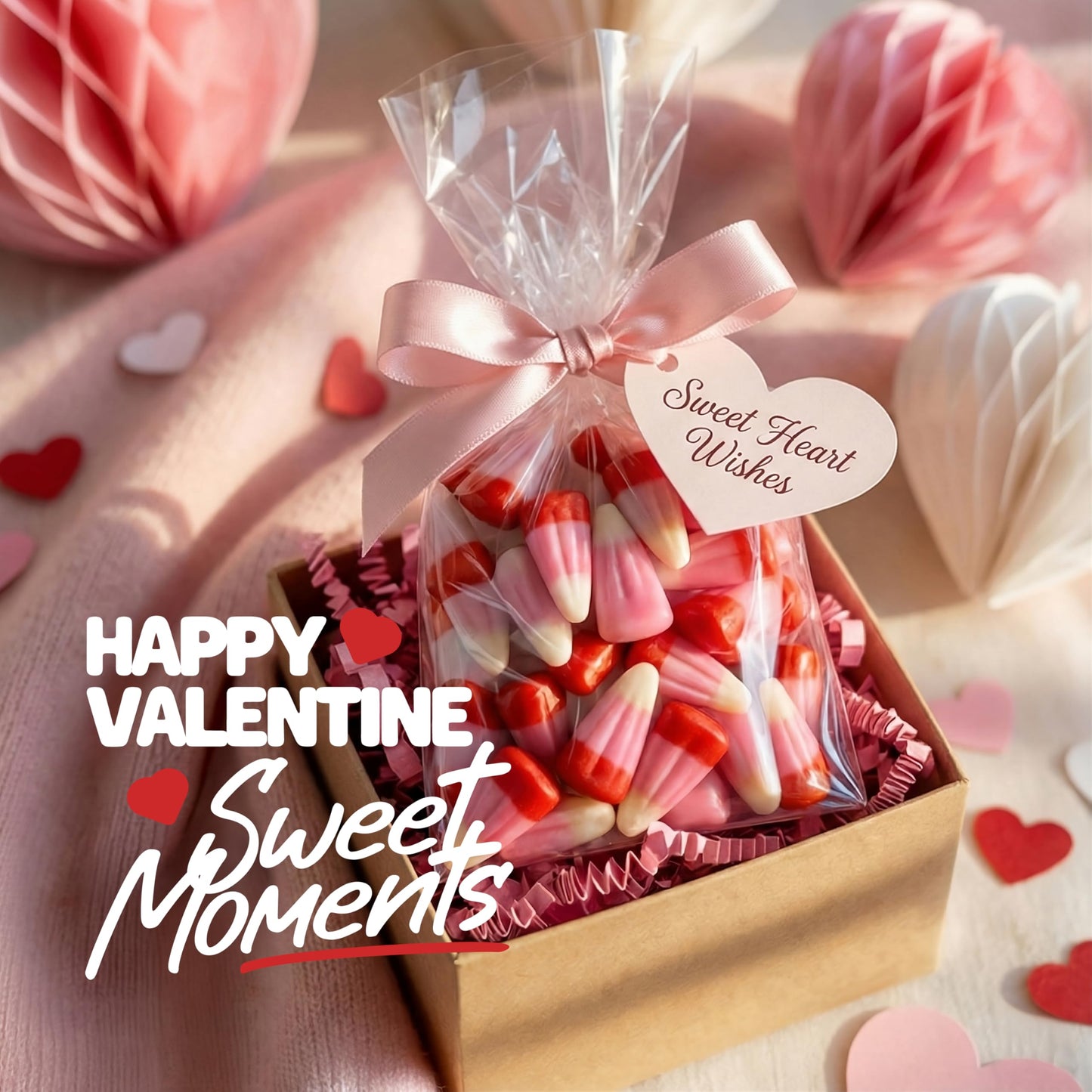 Valentine’s Day Candy Corn - 10 oz Pink, Red & White Seasonal Candy for Valentine’s Treat Bags, Candy Bowls, Party Tables, Party Favors & Gifting