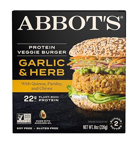 Abbot', Veggie Burger Garlic Herb, 8 Ounce