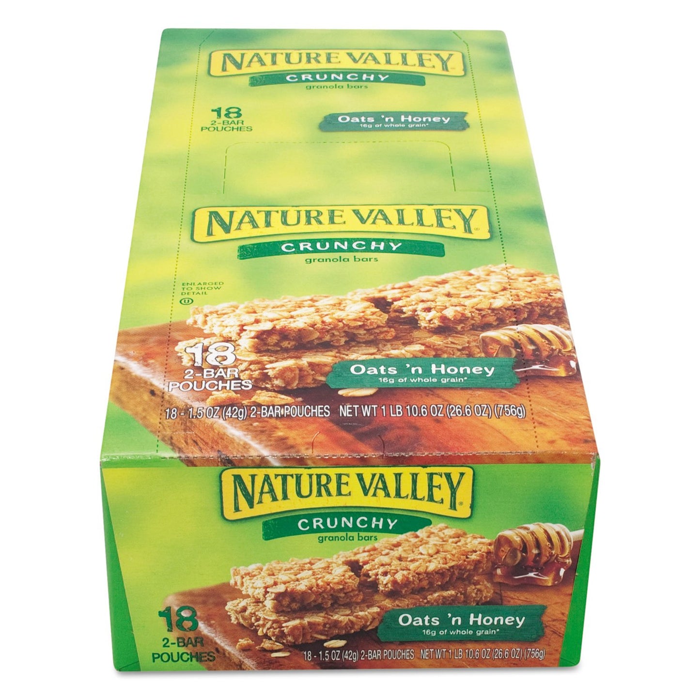 Nature Valley SN3353 Nature Valley Granola Bars, Oats'n Honey Cereal, 1.5oz Bar, 18/Box