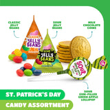 St. Patrick's Day Candy Assortment - 3 Pound Bulk Pack - Sour Lollipops, Milk Chocolate Coins & Mini Pouches of Jelly Beans for Gifting, Sharing