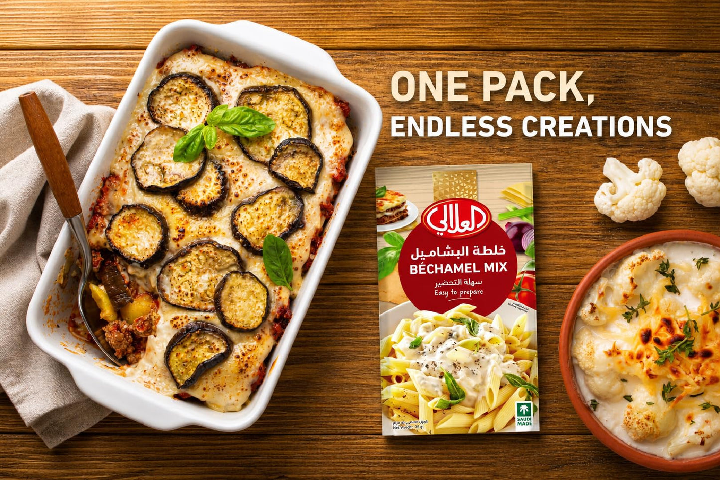 Al Alali Béchamel Mix 10 x 75 g, Easy to Prepare Creamy White Sauce for Pasta & Lasagna