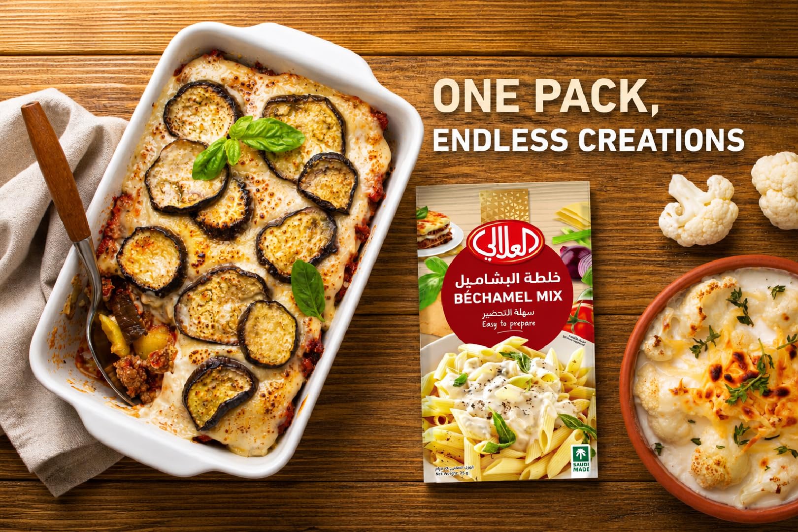 Al Alali Béchamel Mix 10 x 75 g, Easy to Prepare Creamy White Sauce for Pasta & Lasagna