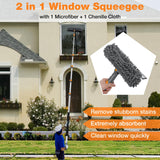 20FT Reach Window Squeegee with 5-13 FT Extension Poles, Extra-Large 14" Window Squeegee Window Cleaning Kit with Telescopic Pole,Window Cleaner Tool