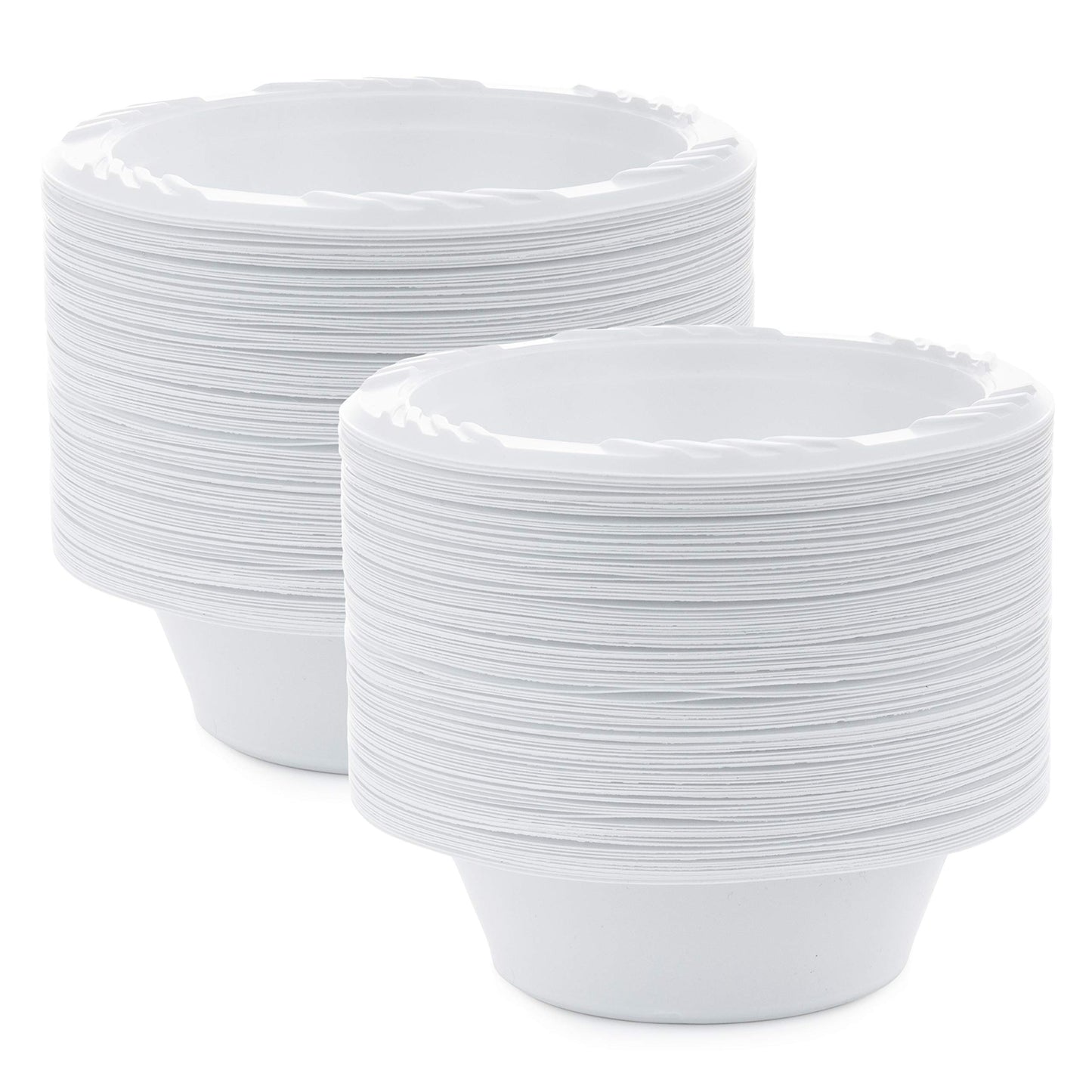 Blue Sky 18 oz. White Plastic Bowl - [100 Count] Disposable Plastic Bowls, Ideal for Birthday Parties, Weddings, Banquets, Picnics, and Everyday Use