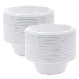 Blue Sky 18 oz. White Plastic Bowl - [100 Count] Disposable Plastic Bowls, Ideal for Birthday Parties, Weddings, Banquets, Picnics, and Everyday Use