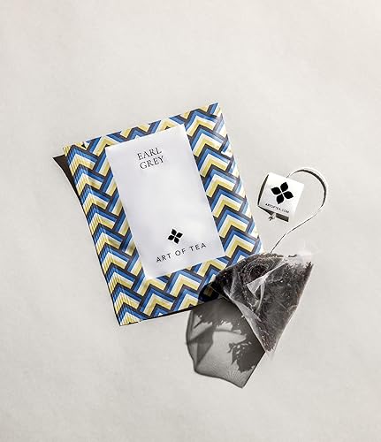 Art of Tea | Organic Earl Grey Black Tea | Earl Grey Tea Bag | 50 Pyramid Black Tea Bag Sachets