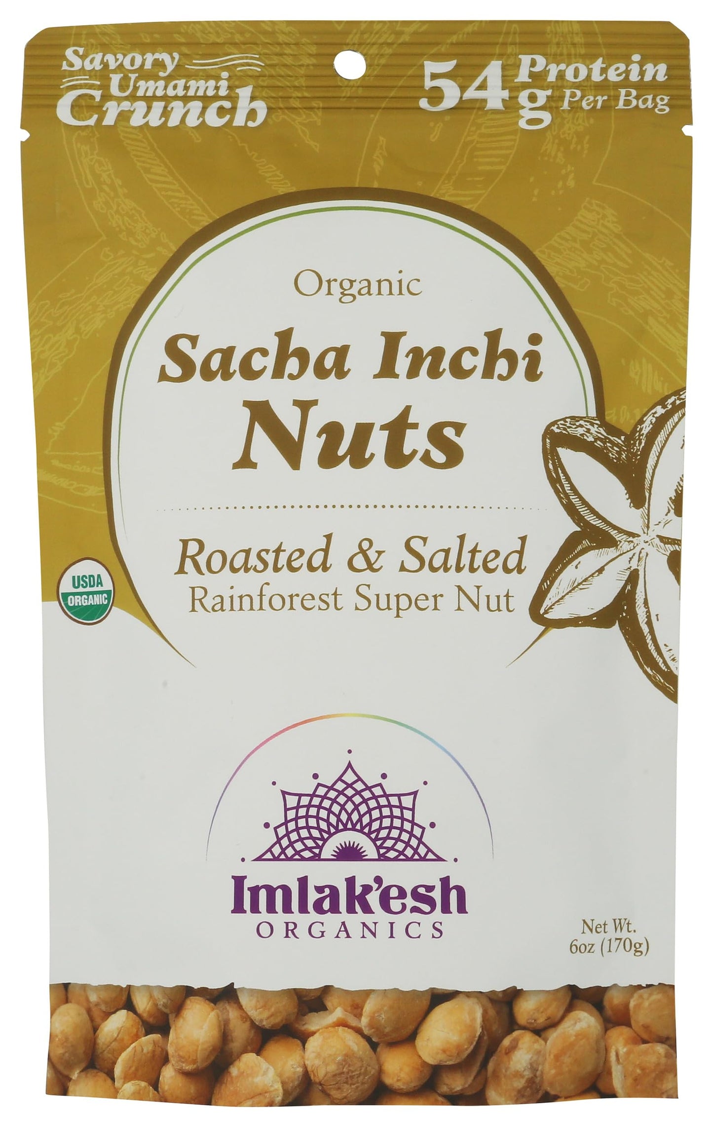 Imlakesh Organics Sacha Inchi Nuts (6oz Pouch)
