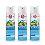 OdoBan Ready-to-Use 360-Degree Continuous Spray Disinfectant and Harsh Aroma Eliminator, Fabric and Air Freshener, 3 Pack, 14.6 Ounces Each, Fresh