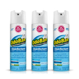 OdoBan Ready-to-Use 360-Degree Continuous Spray Disinfectant and Harsh Aroma Eliminator, Fabric and Air Freshener, 3 Pack, 14.6 Ounces Each, Fresh