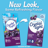 Crystal Light Drink Mix, 6 Pitcher Packets, for Flavorful Hydration and Shareable Refreshment, Concord Grape Artificially flavored, Zero Sugar, Low