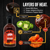 Meat Mitch Stay HOT! BBQ Sauce, 21 oz - Spicy Kansas City Style Barbecue Sauce with Sweet Heat, Gluten Free and Vegan