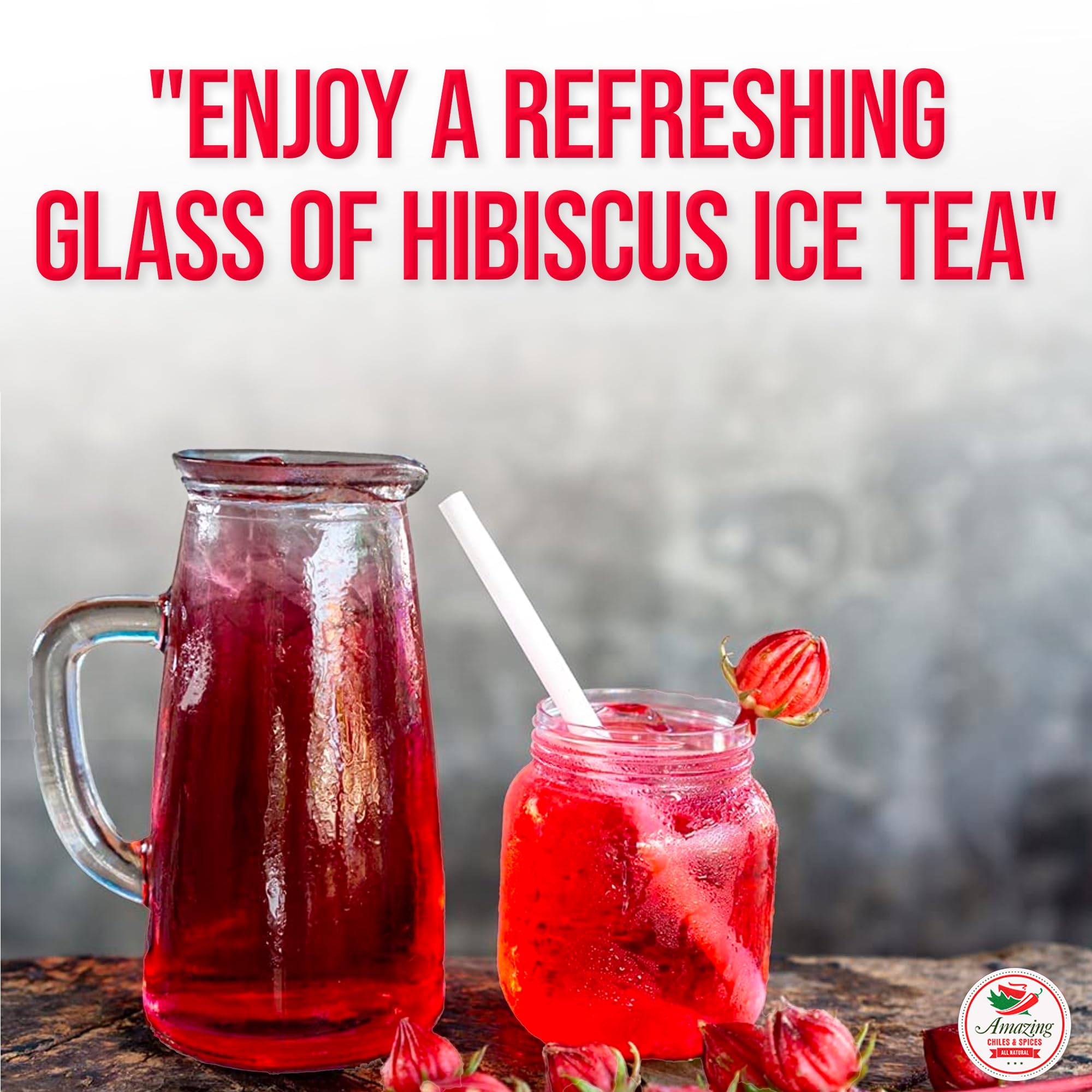 Hibiscus Flowers 1lb (16oz) - All Natural, Triple Cleaned - Whole Soft Flowers and Petals - Flor de Jamaica. Great for Hot or Iced Tea and Agua