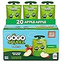 GoGo squeeZ No Sugar Added Applesauce and Fruit Puree, Apple, 3.2 oz Pouches (Pack of 20), Fruit Snacks for Kids, Gluten Free, Nut Free, Recloseable