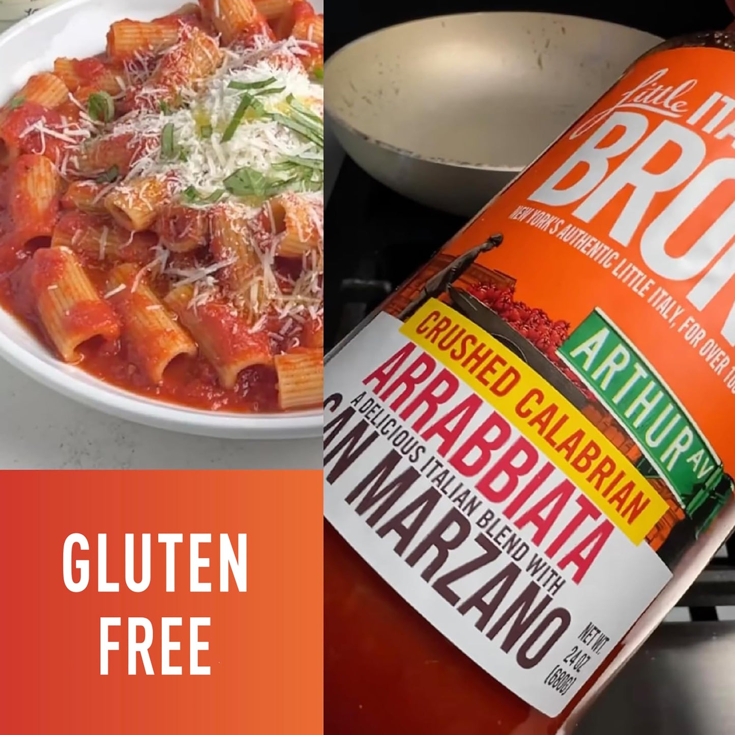 Little Italy Bronx Arrabbiata Sauce - Pasta Sauce, Spaghetti Sauce, Tomato Sauce, Low Carb Pasta & Pizza Spicy Marinara, No Added Sugar - 24 Oz