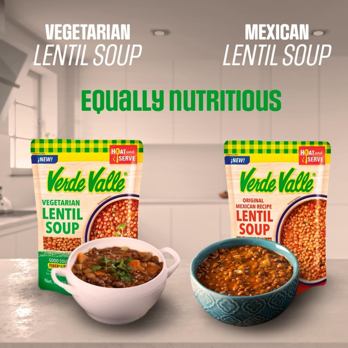 Verde Valle Vegetarian Lentil Soup Fresh Ready to Eat 15.2 oz (Pack of 1), Authentic Mexican Prepared Meal, Sopa de Lentejas, Protein, Fiber, Carrots