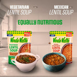 Verde Valle Vegetarian Lentil Soup Fresh Ready to Eat 15.2 oz (Pack of 1), Authentic Mexican Prepared Meal, Sopa de Lentejas, Protein, Fiber, Carrots