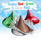 Candykrave Hersheyy's Festive Kisses Chocolate candy - 2LB (200 pcs) Bulk christmas chocolate Candy - Delicious Red, Green & Silver Foil Bulk