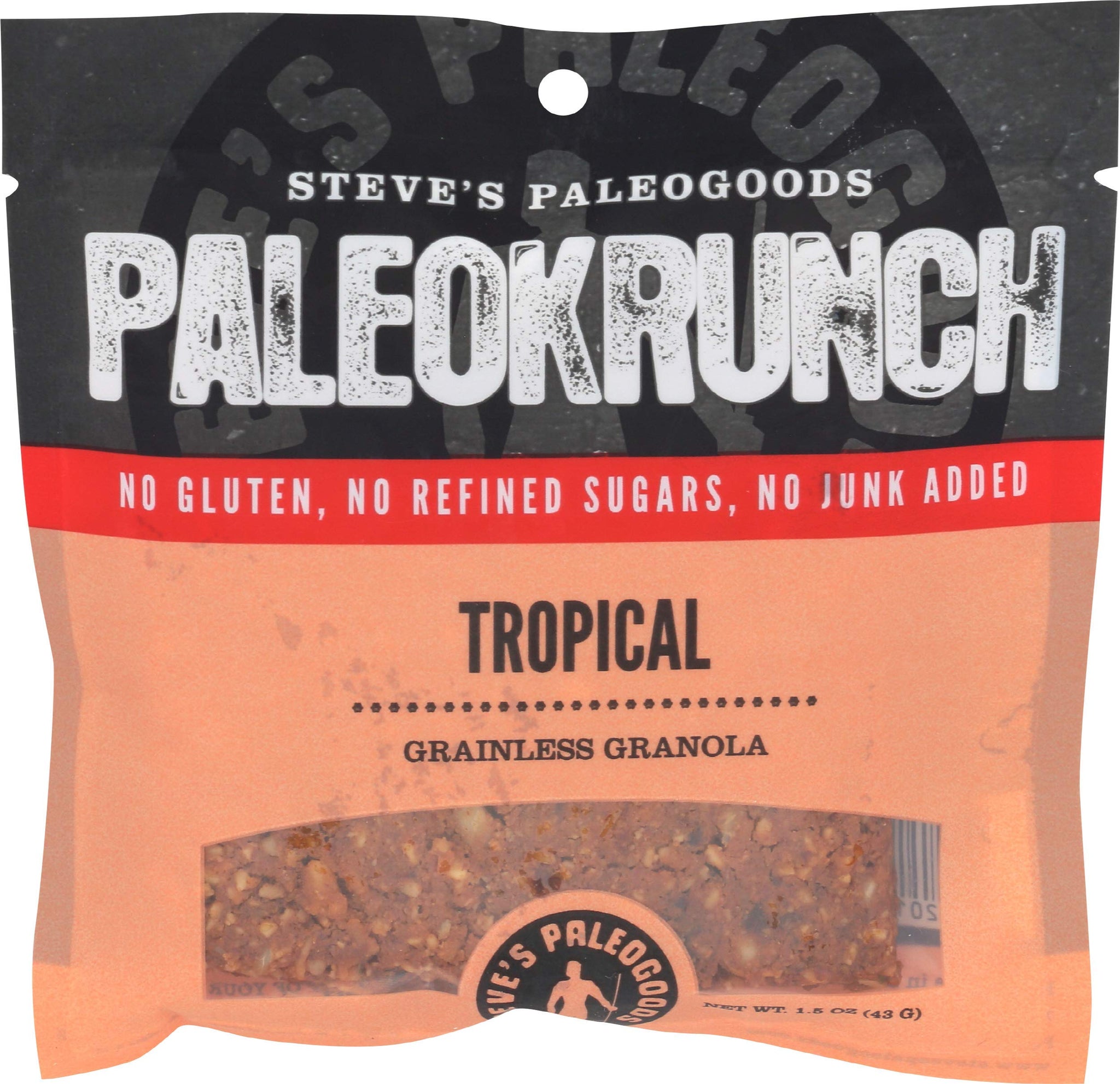 Steve's PaleoGoods, PaleoKrunch Grainless Granola Tropical Bar, 1.5oz (Pack of 12)