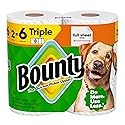 Bounty Full Sheet Paper Towels, White, 2 Triple Rolls = 6 Regular Rolls (Packaging May Vary)