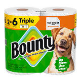 Bounty Full Sheet Paper Towels, White, 2 Triple Rolls = 6 Regular Rolls (Packaging May Vary)