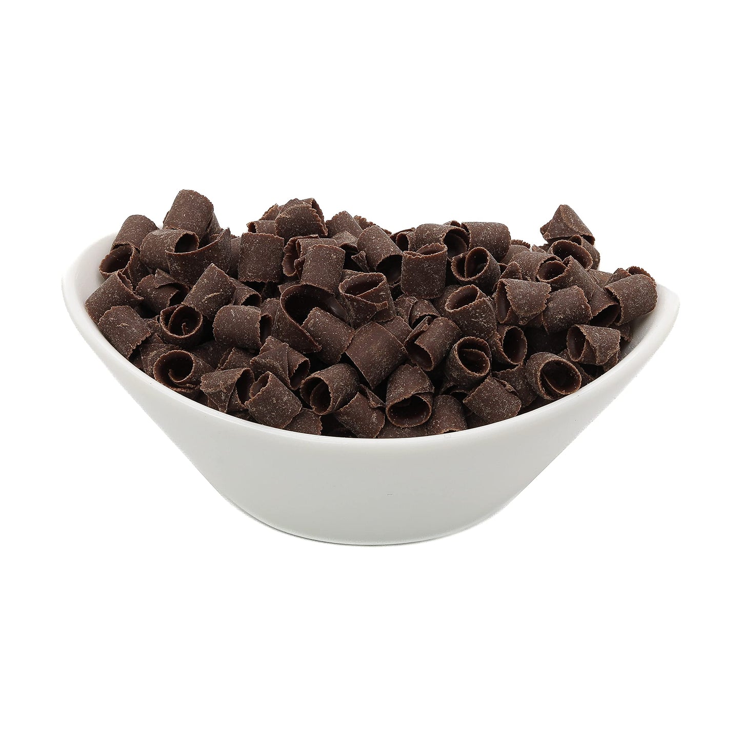 Dark Chocolate Shaved Curls, OliveNation Dark Chocolate Curls, Elegant Belgian Chocolate Blossom Curls for Topping, Edible Garnish & Decoration - 8 oz