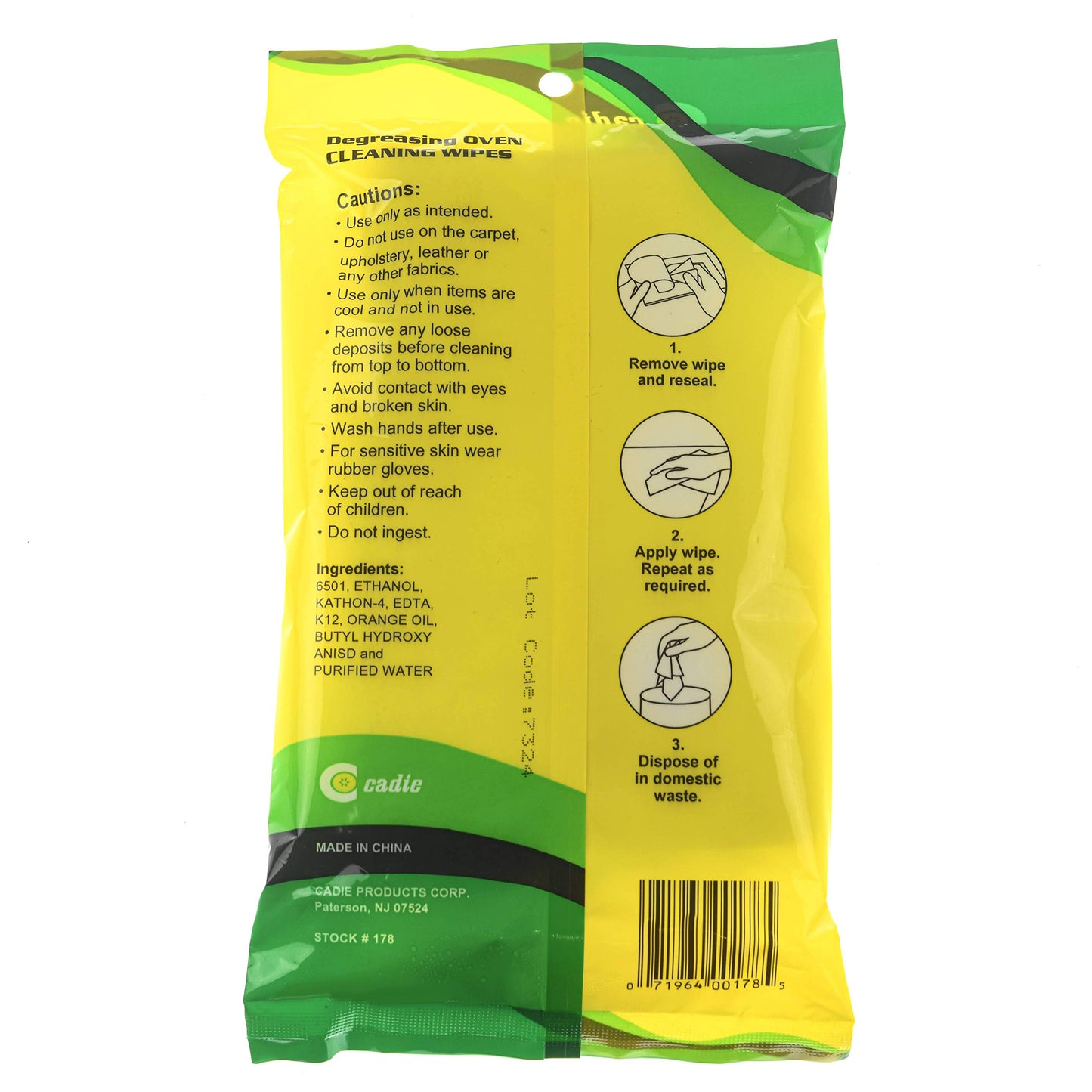 Cadie Degreasing Oven Cleaning Wipes 20 Wipes