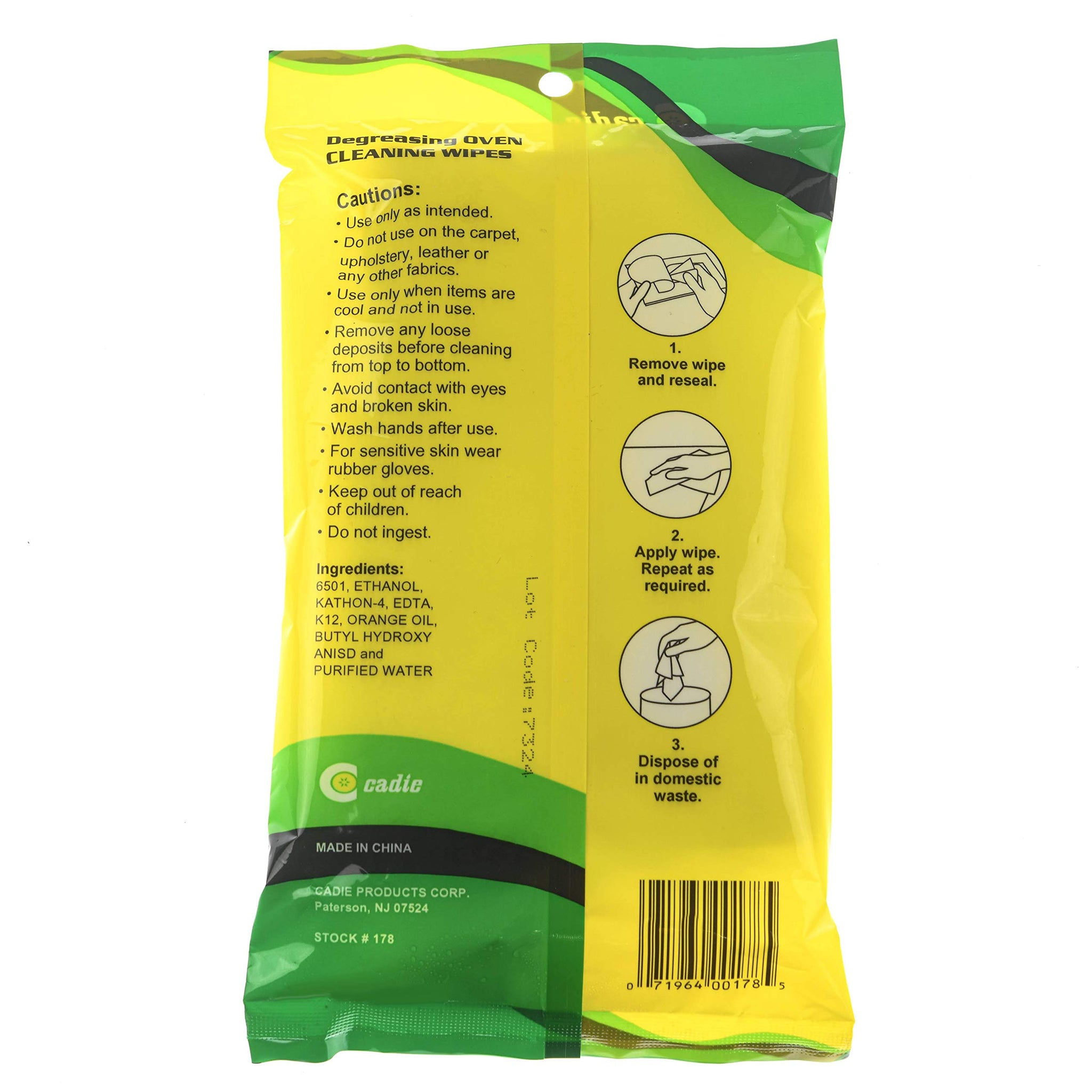 Cadie Degreasing Oven Cleaning Wipes 20 Wipes