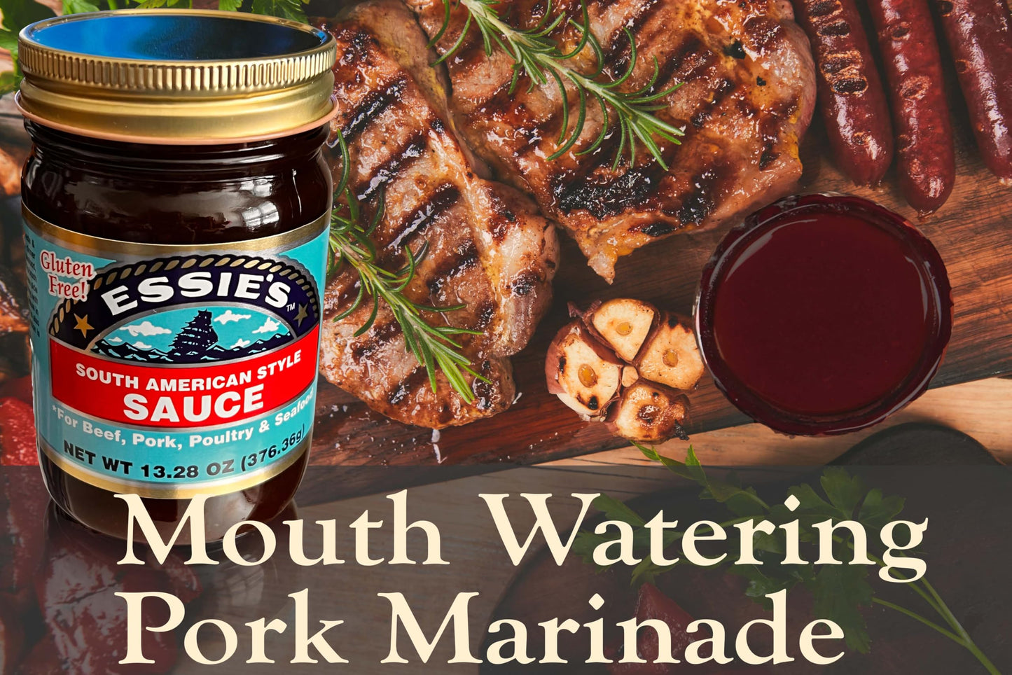 Essie's South American Style Sauce (Original) Bold and Tangy - Gluten Free Marinade for Steak, Pork, Seafood & More - Family Recipe Since 1968 from